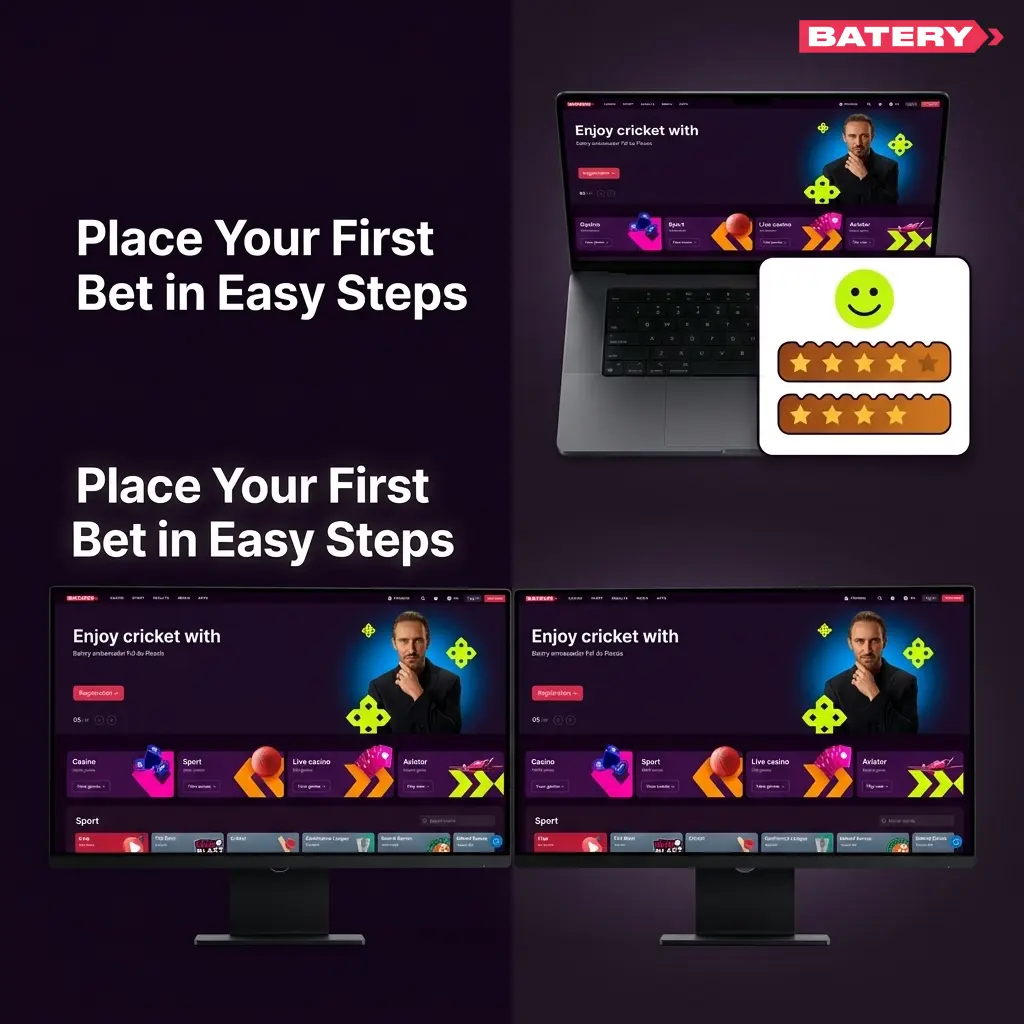 Step-by-step guide to placing your first bet on Batery Bet using UPI, crypto, and sports markets in under 5 minutes