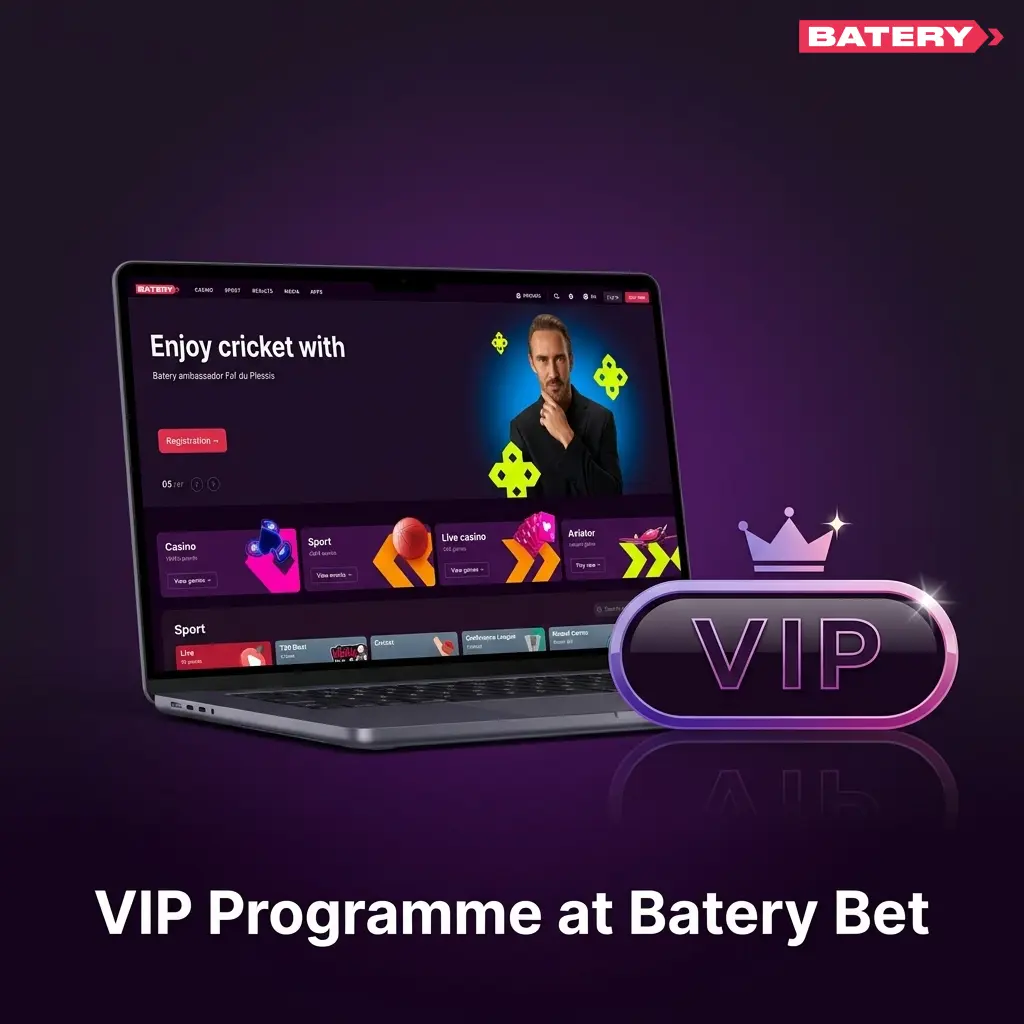 Batery Bet VIP loyalty programme tiers with escalating perks including cashback, bonuses and personal account managers